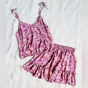 Lola & Grace 2 piece Floral Set Outfit Tank Skirt‎ Medium festival